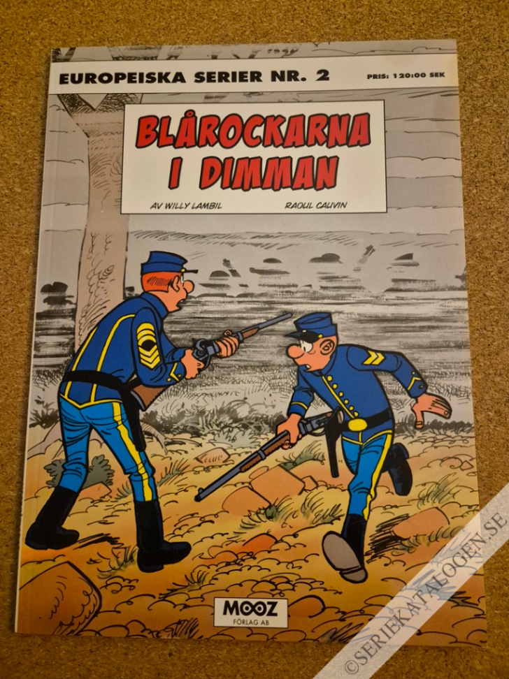 Framsida på Europeiska serier Blårockarna i dimman (2014)