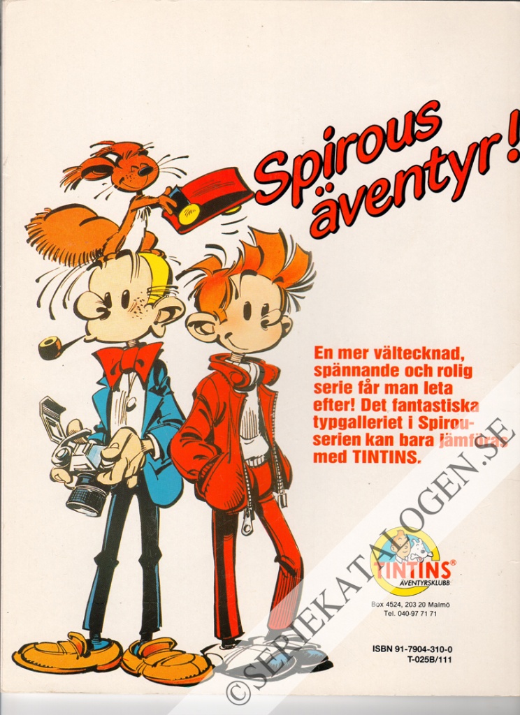 Baksida på Spirou och tyrannen (1993)