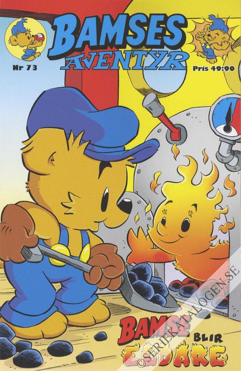 Framsida på Bamses äventyr Bamse blir eldare (2018)