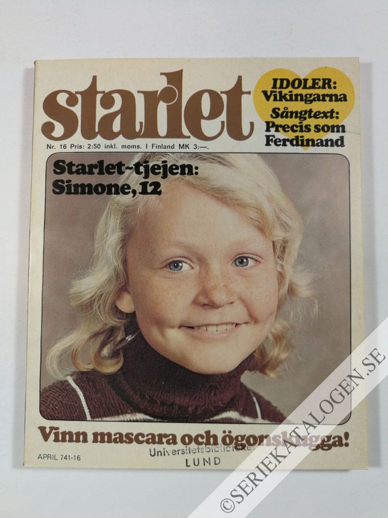Framsida på Starlet #16 (1976)