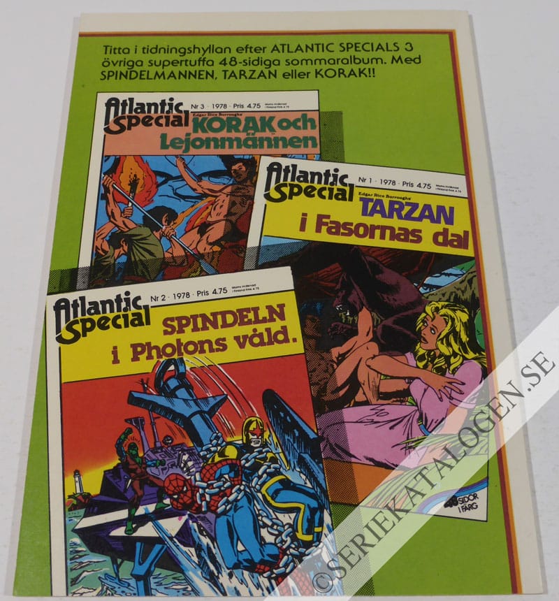 Baksida på Fantastiska Fyran besegrar Molekylmannen. (1978)