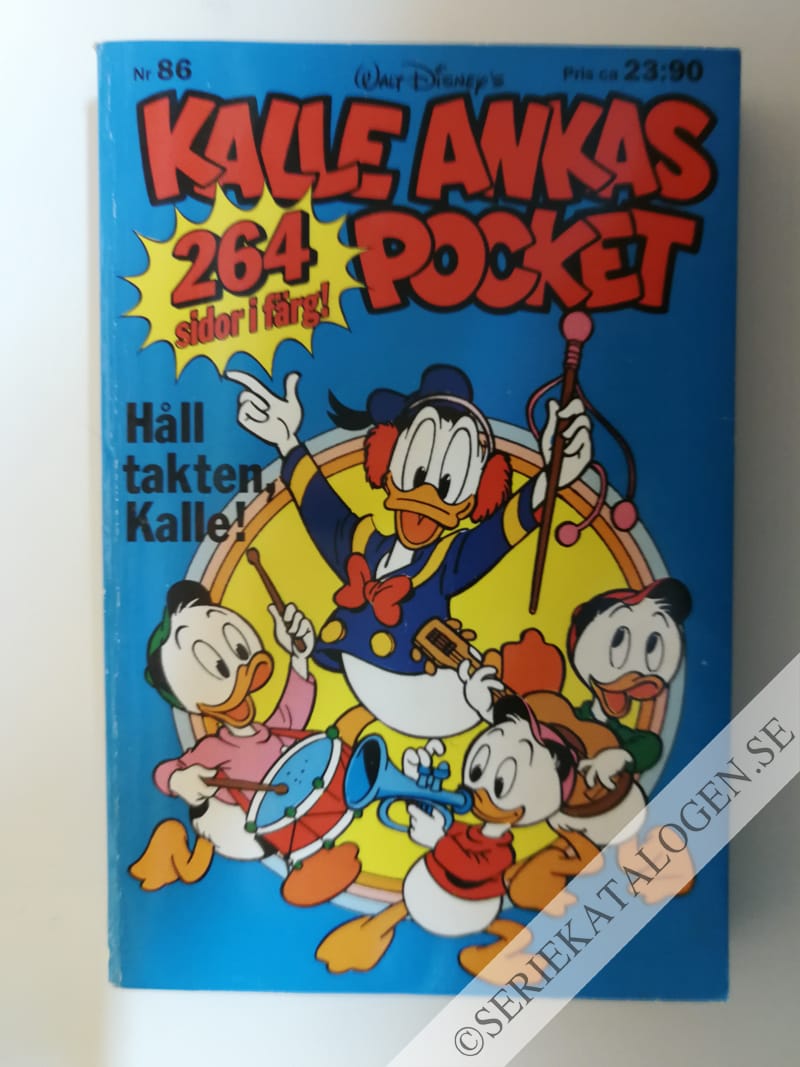 Framsida på Kalle Ankas pocket #86 - Håll takten, Kalle! (1987)