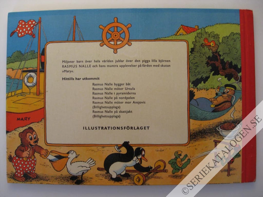 Baksida på Rasmus Nalle vid nordpolen (1954)