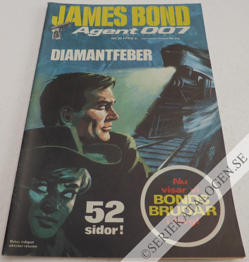 Framsida på James Bond agent 007 Diamantfeber (1972)