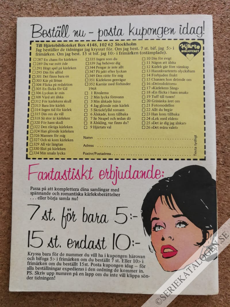 Baksida på Farligt att älska (1969)