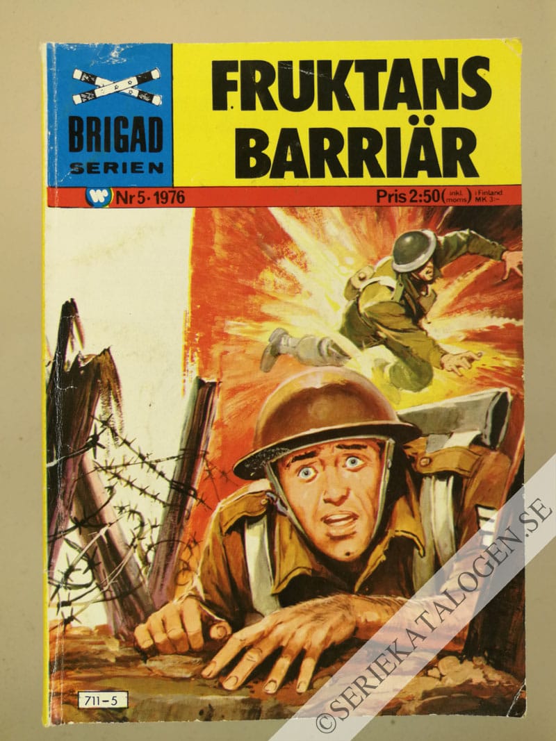 Framsida på Brigadserien Fruktans barriär (1976)