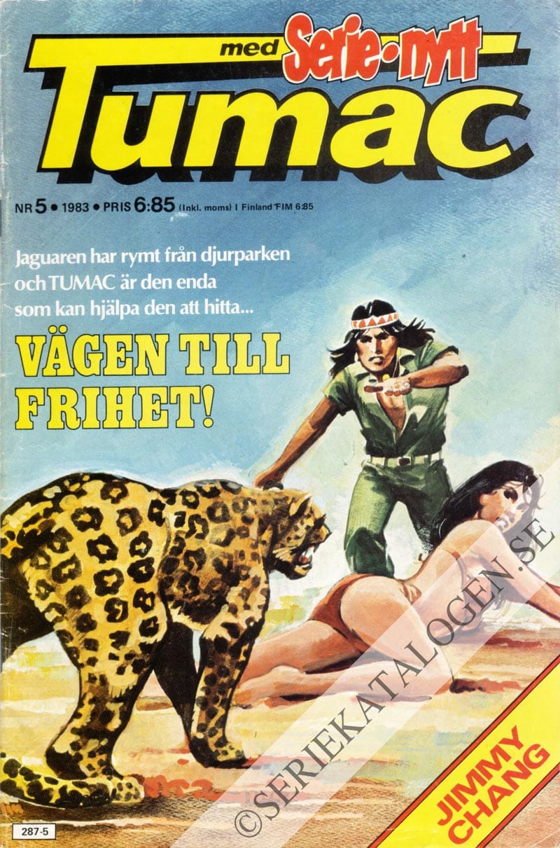 Framsida på Tumac med Serie-Nytt #5 (1983)
