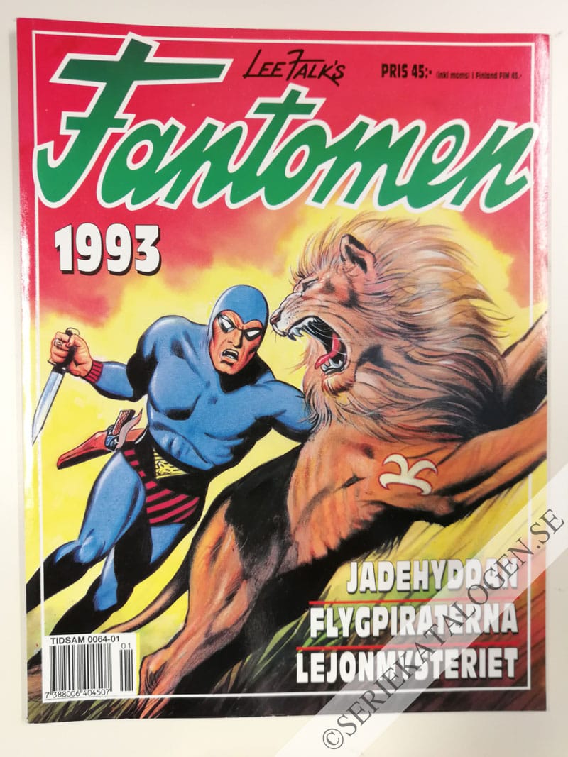 Framsida på Fantomen Jadehyddan - Flygpiraterna - Lejonmysteriet (1993)