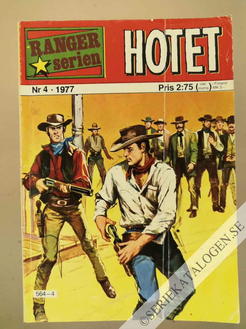Framsida på Rangerserien Hotet (1977)