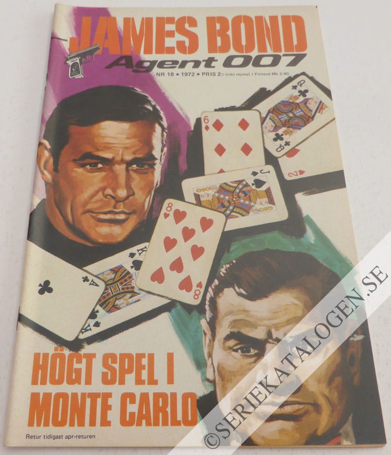 Framsida på James Bond agent 007 Högt spel i Monte Carlo (1972)