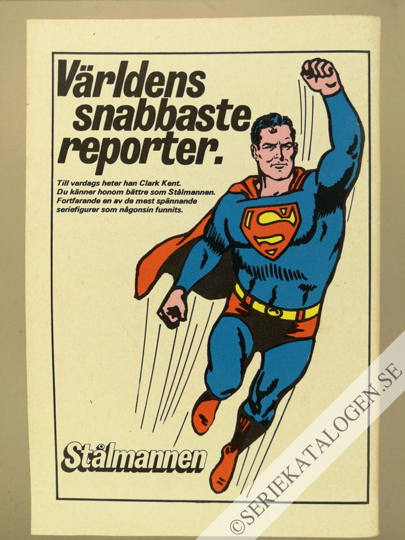 Baksida på De försvunna hjältarna (1972)