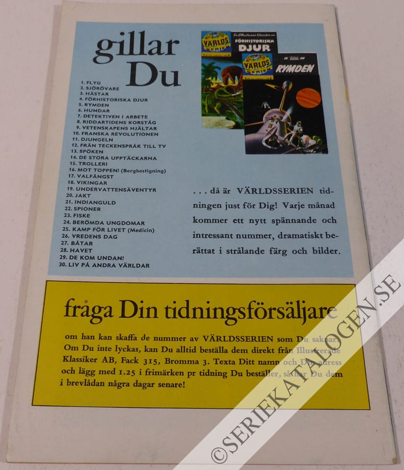 Baksida på De kom undan (1962)