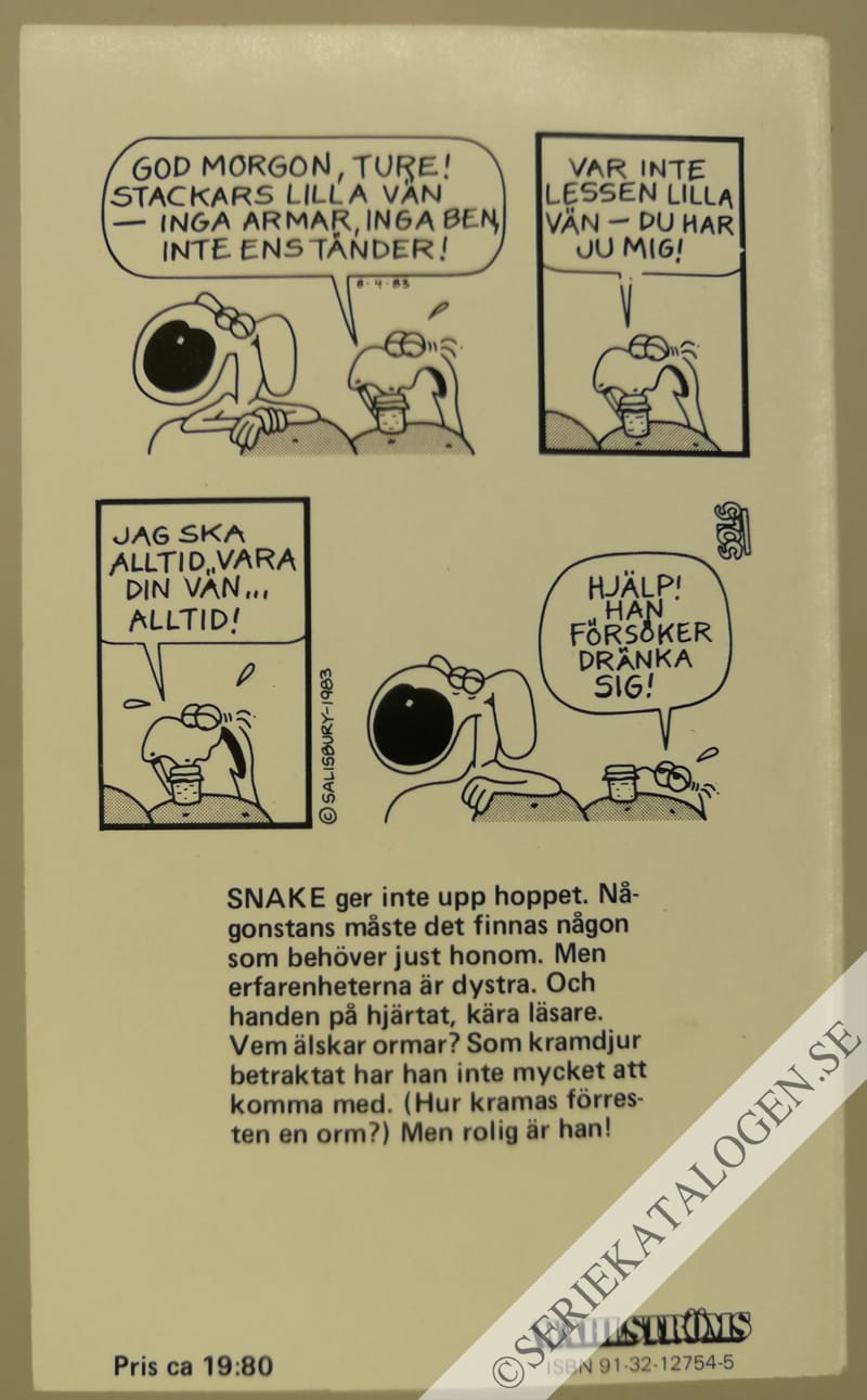 Baksida på En vän åt Snake (1986)