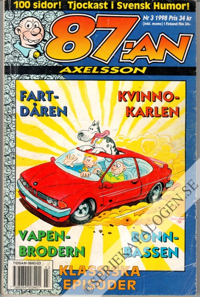 Framsida på 87:an Axelsson #3 (1998)