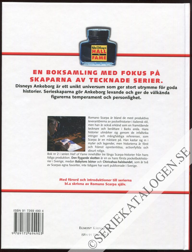 Baksida utan skyddsomslag på Romano Scarpa (2004)
