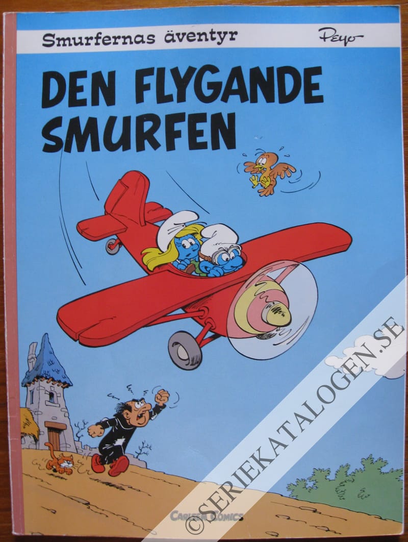 Framsida på Smurfernas äventyr Den flygande smurfen (1991)