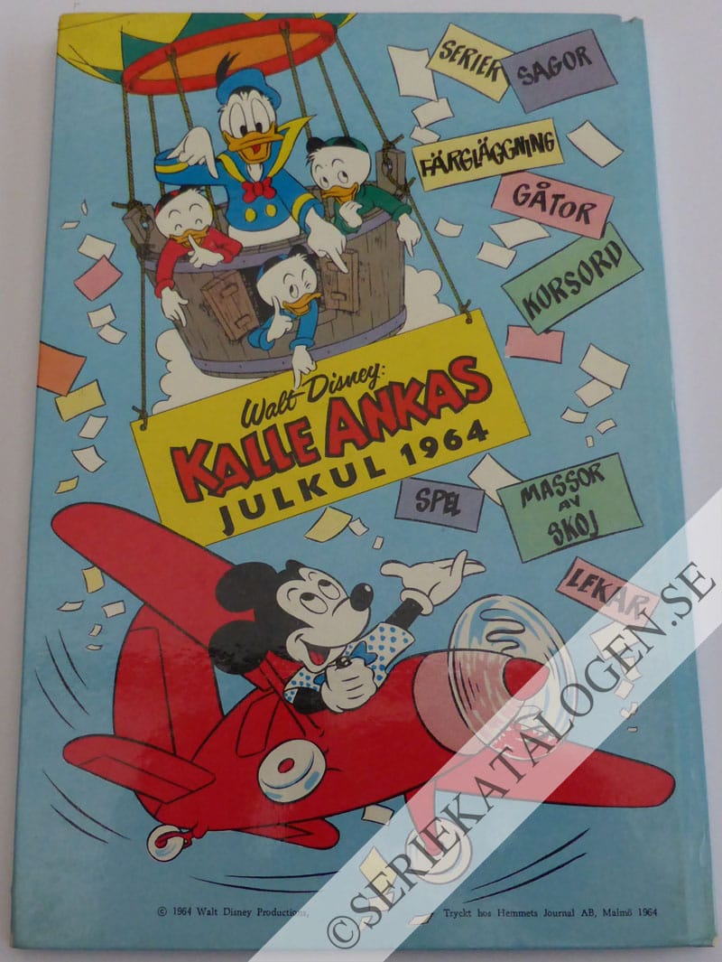 Baksida på Kalle Ankas julkul (1964)