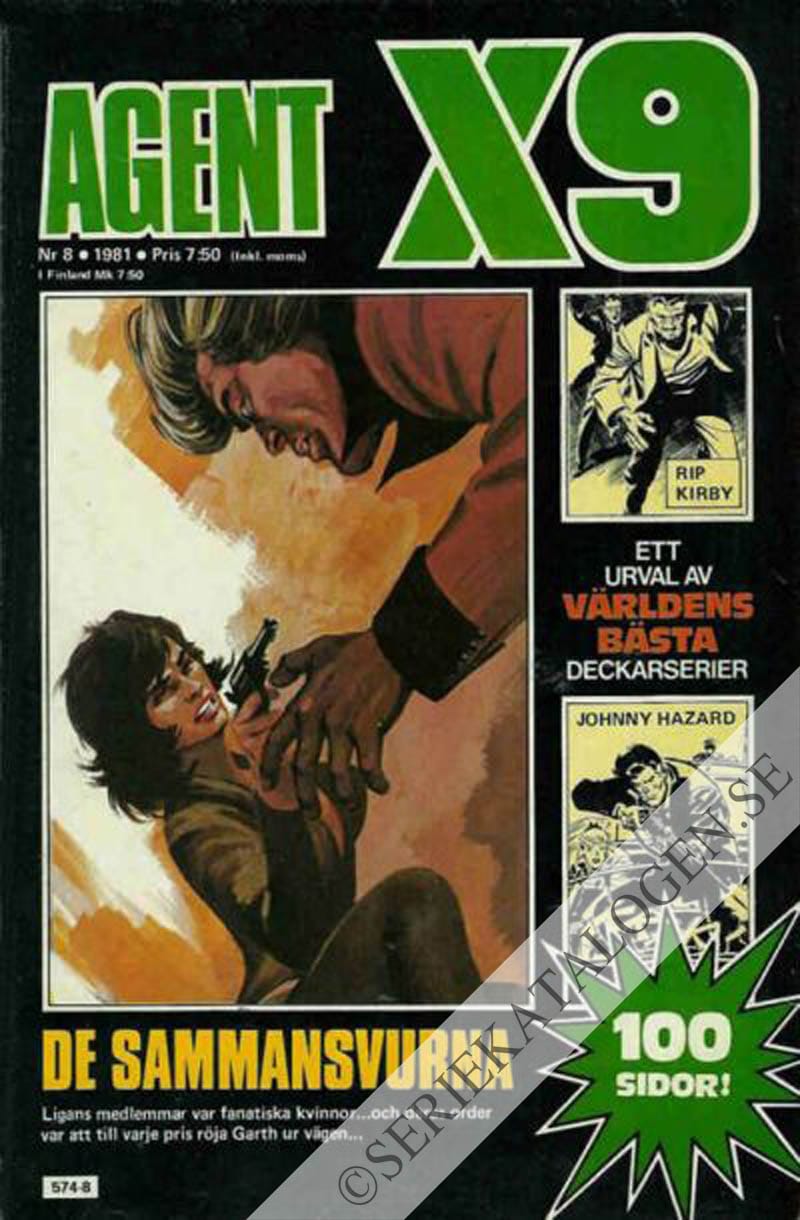 Framsida på Agent X9 #8 (1981)