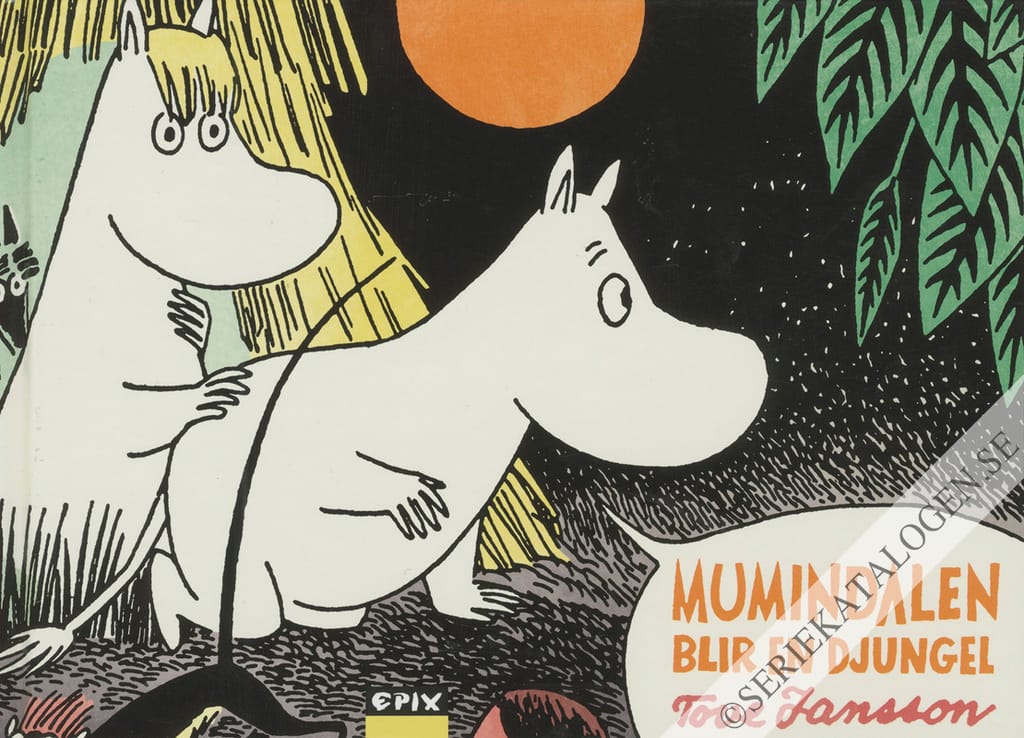 Framsida på Mumin i färg Mumindalen blir en djungel (2020)