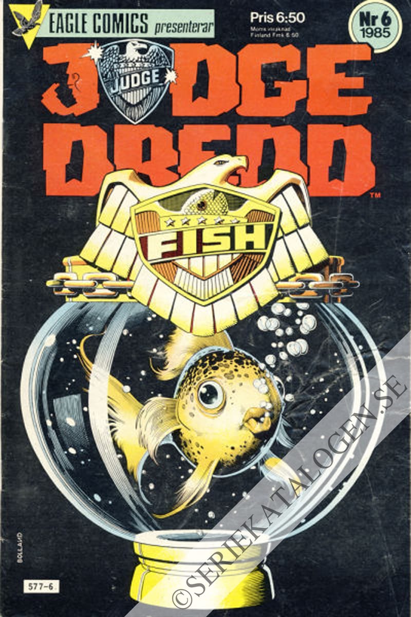 Framsida på Eagle Comics presenterar Judge Dredd #6 (1985)