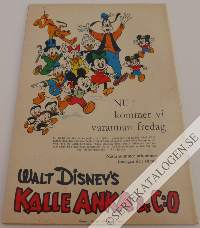 Baksida på Musse Pigg och den objudne gästen (1956)