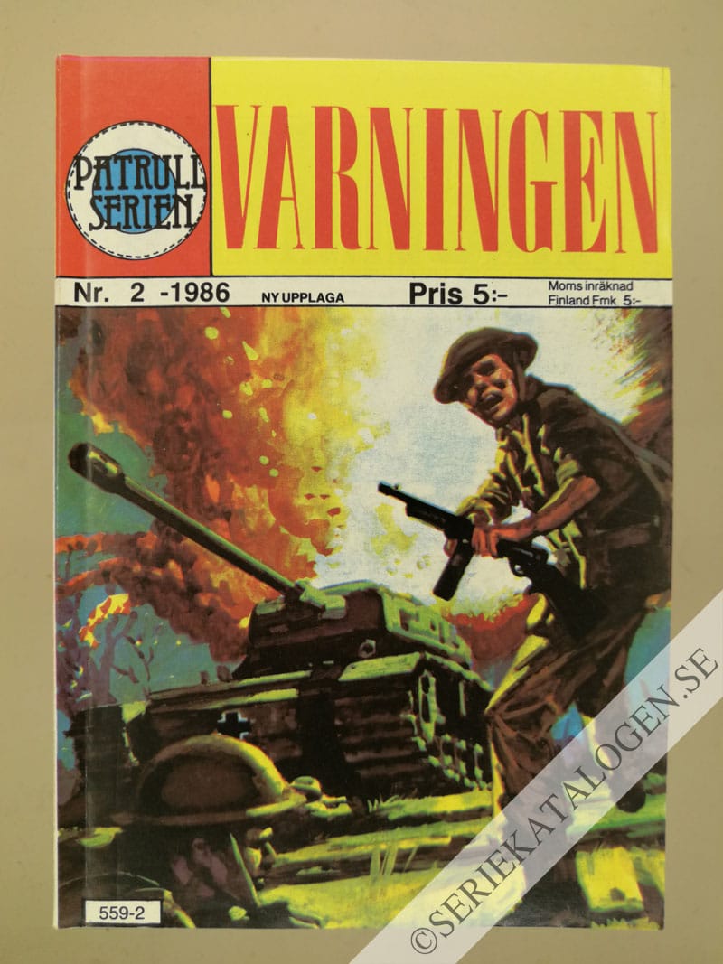 Framsida på Patrullserien #2 - Varningen (1986)