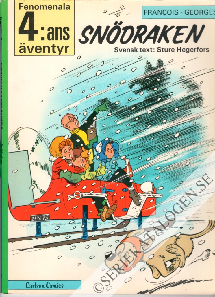 Framsida på Fenomenala 4:ans äventyr Snödraken (1976)