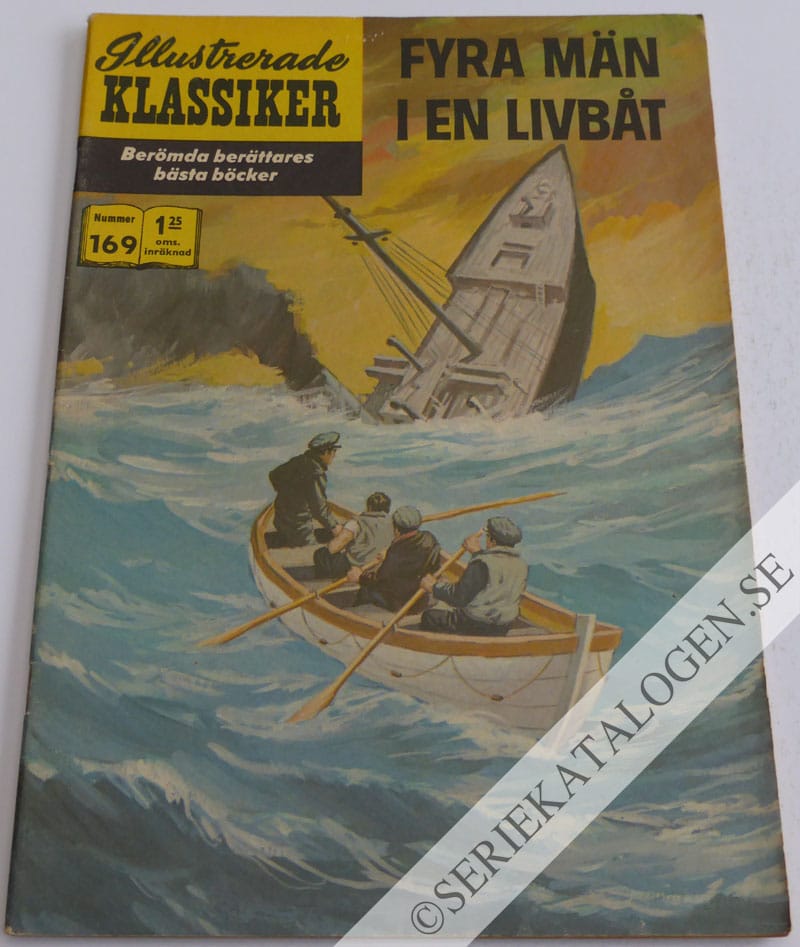 Framsida på Illustrerade Klassiker #169 - Fyra män i en livbåt (1964)