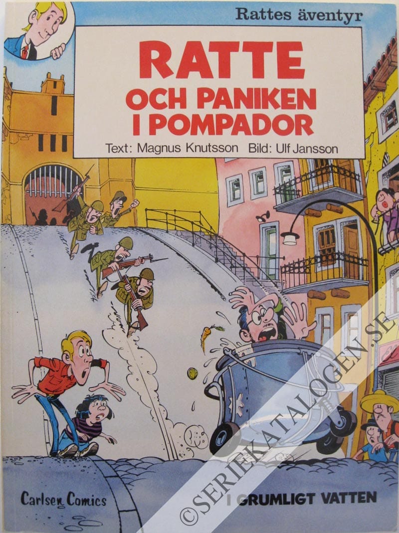 Framsida på Rattes äventyr Ratte och paniken i Pompador (1983)