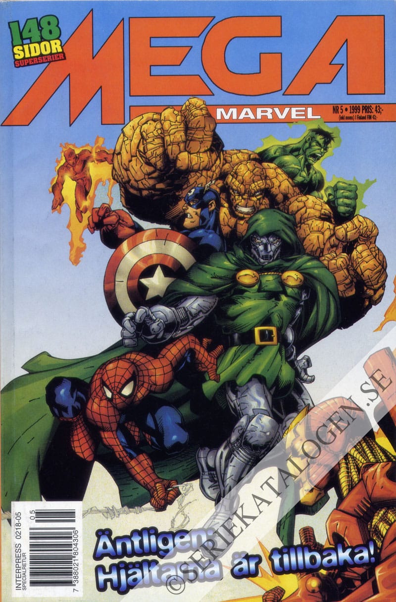 Framsida på Mega Marvel Captain America (1999)