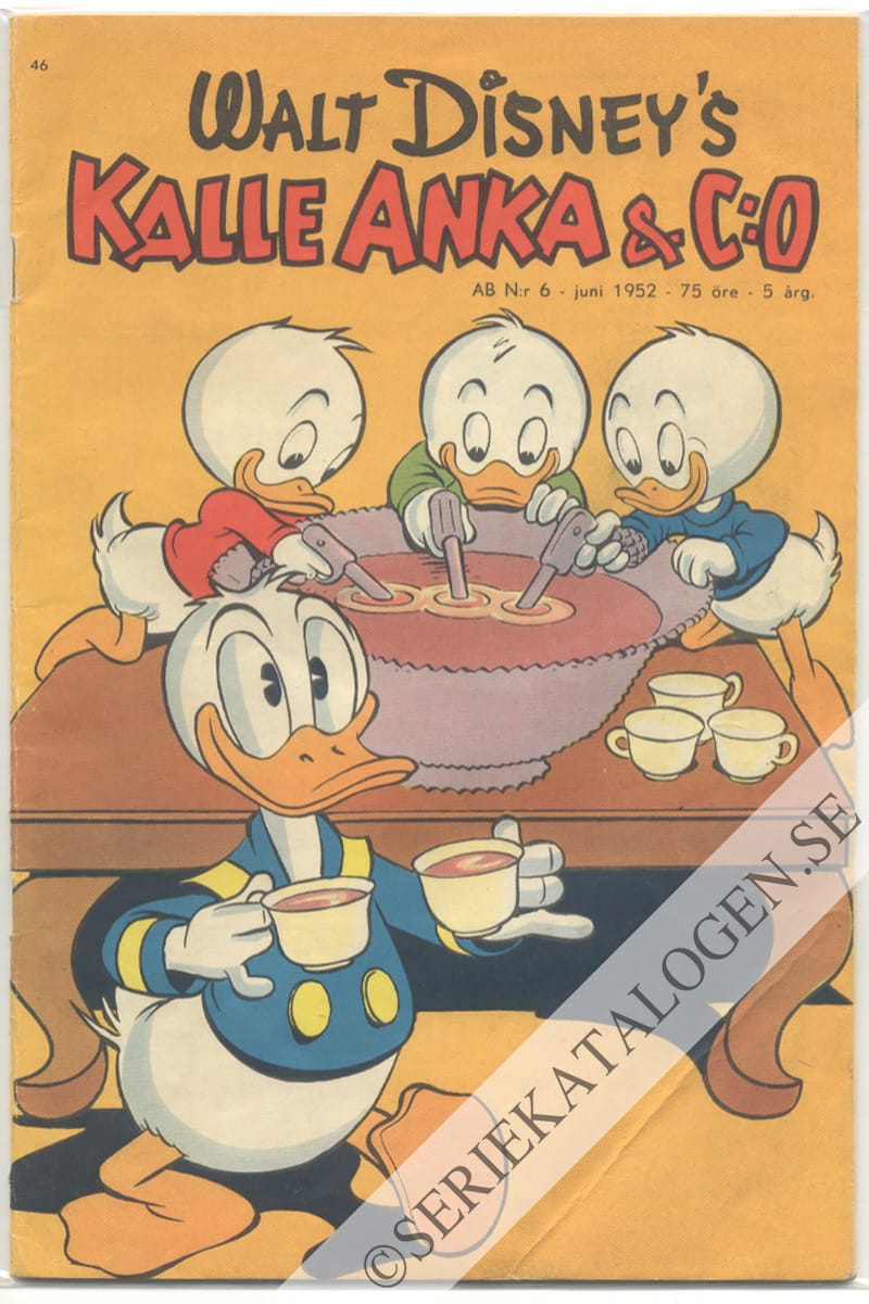 Framsida på Kalle Anka & C:o #6 (1952)
