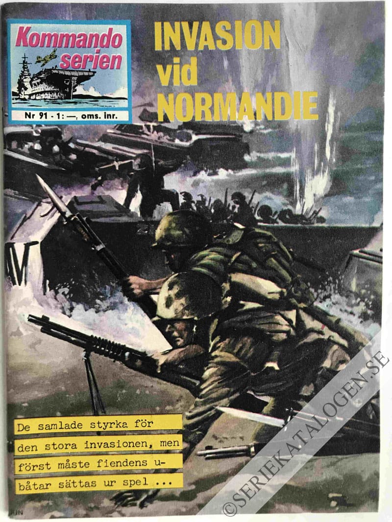 Framsida på Kommandoserien #91 - Invasion vid Normandie (1966)