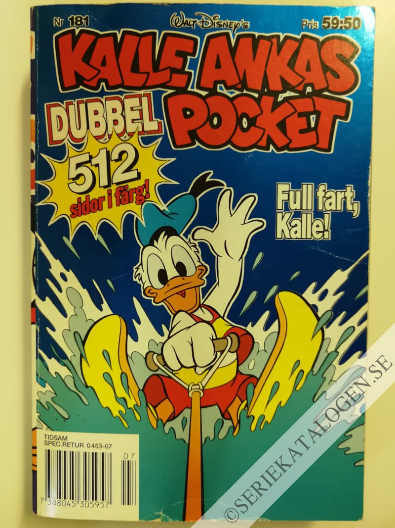 Framsida på Kalle Ankas pocket #181 - Full fart, Kalle! (1995)
