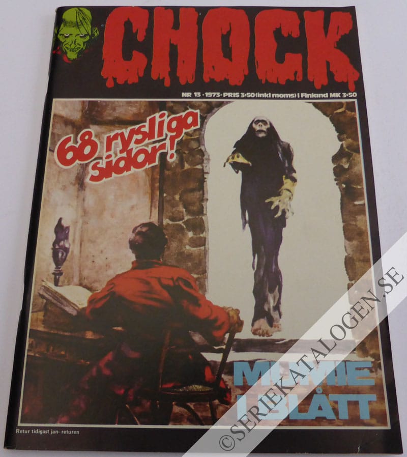 Framsida på Chock Mumie i blått (1973)