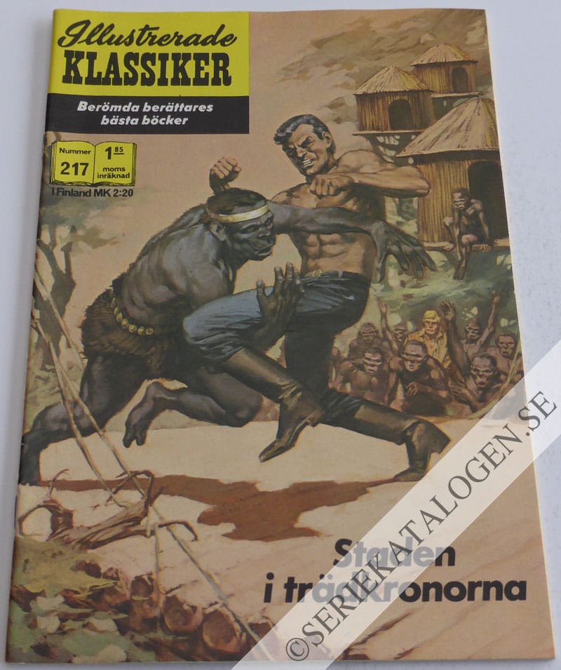 Framsida på Illustrerade Klassiker #217 - Staden i trädkronorna (1973)