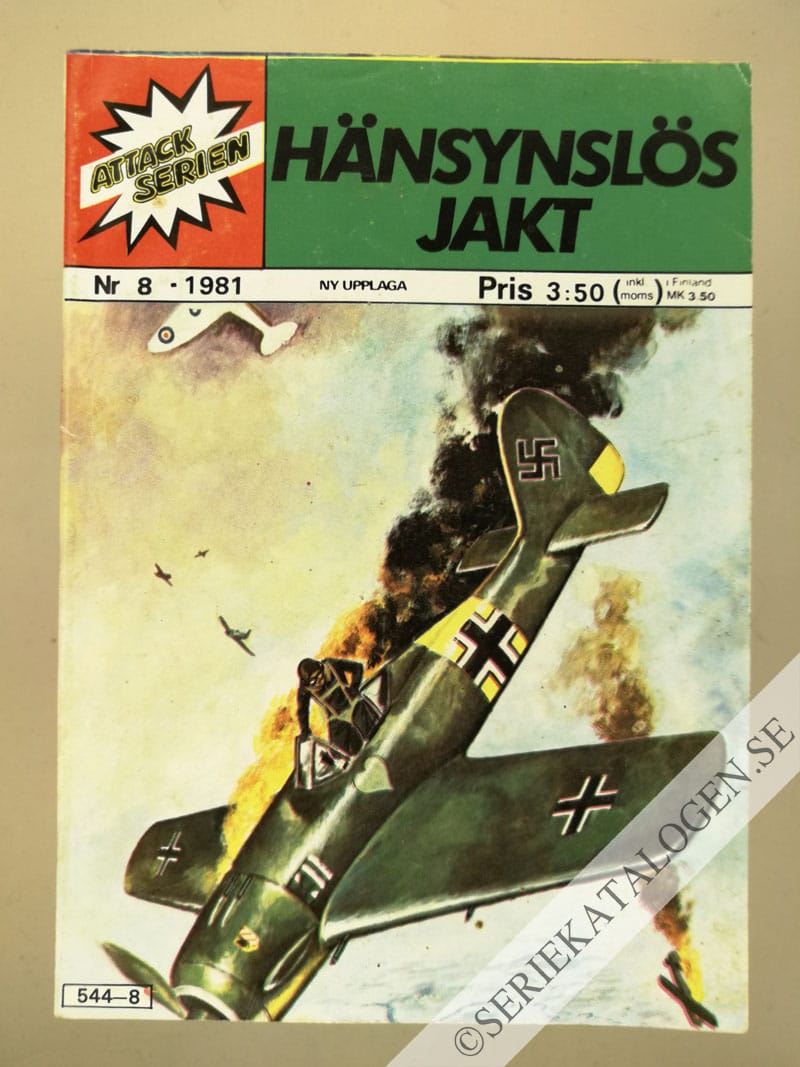 Framsida på Attackserien Hänsynslös jakt (1981)