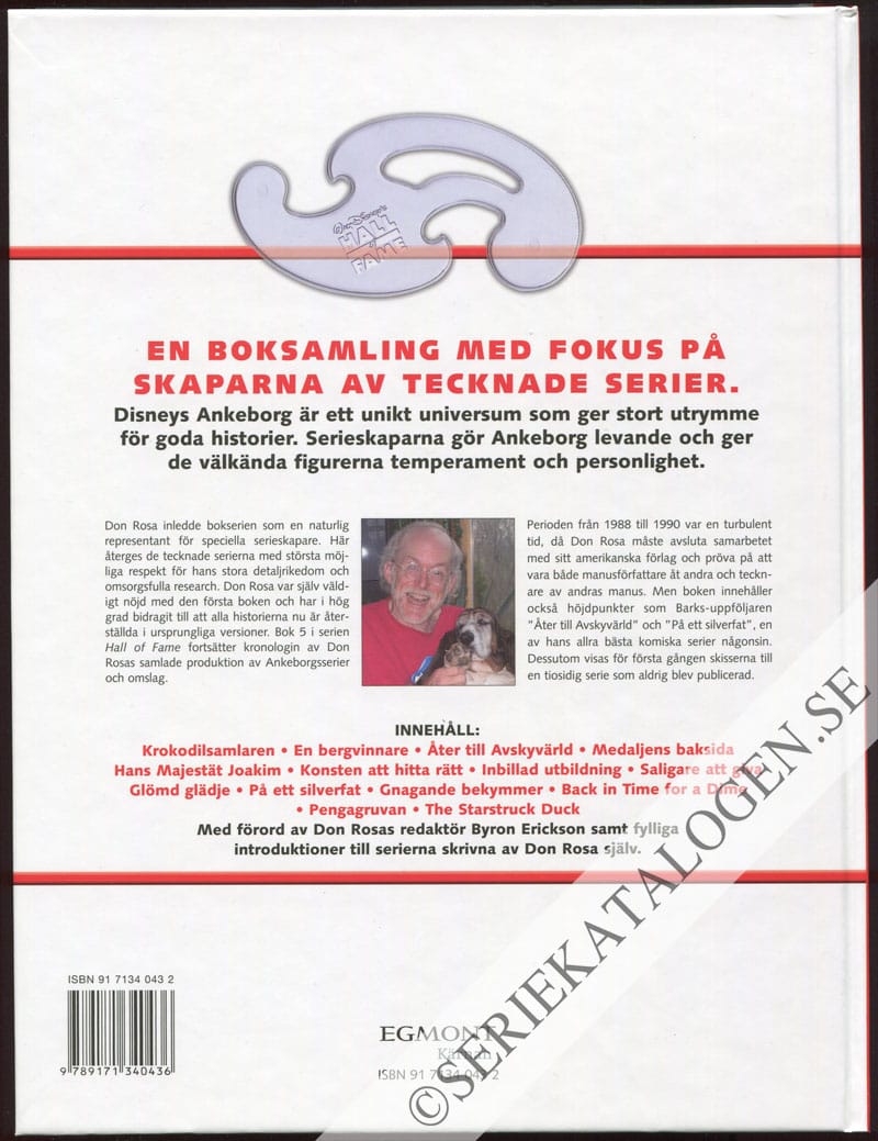 Baksida utan skyddsomslag på Don Rosa - bok 2 (2004)