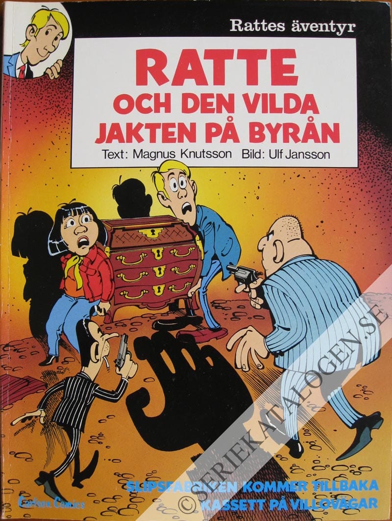 Framsida på Rattes äventyr Ratte och den vilda jakten på byrån (1982)
