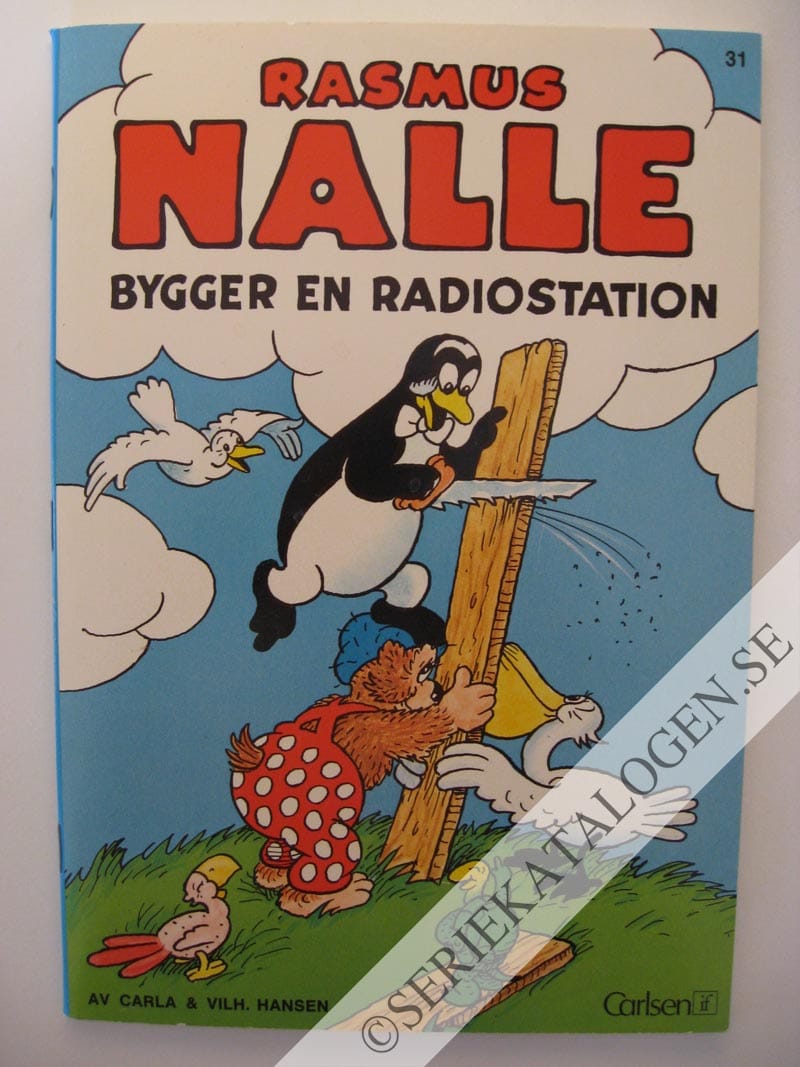 Framsida på Rasmus Nalle Rasmus Nalle bygger en radiostation (1980)