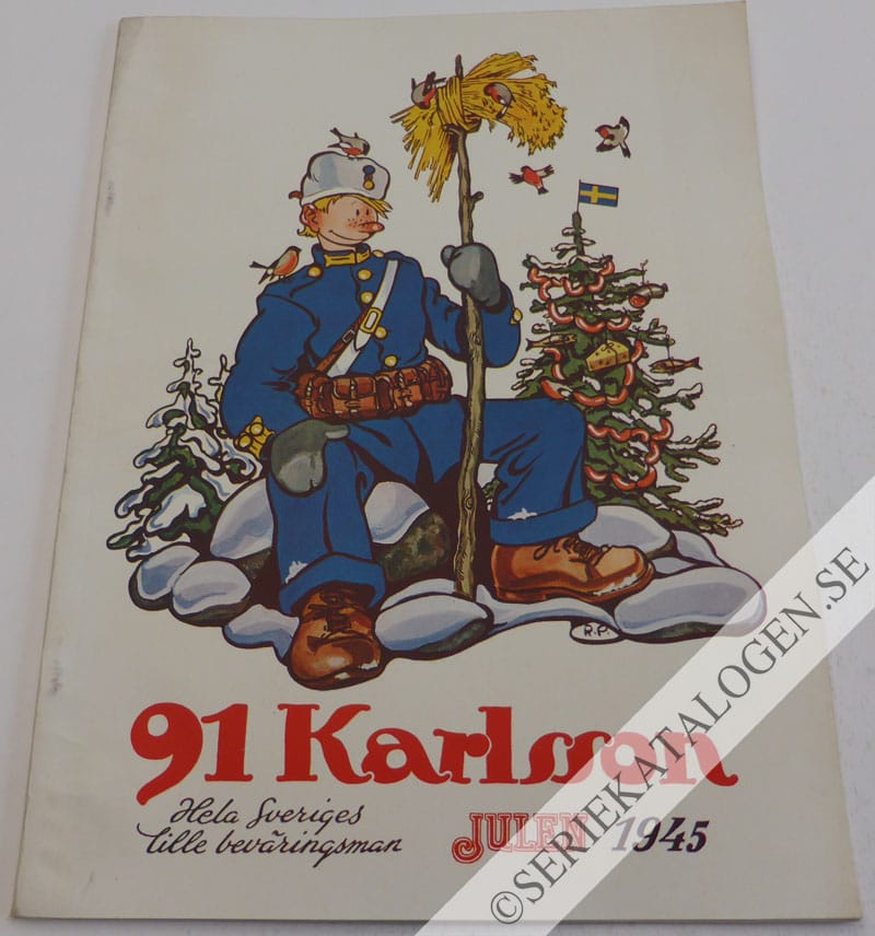Framsida på 91 Karlsson 91 Karlsson julen 1945 - Hela Sveriges lille beväringsman (1945)