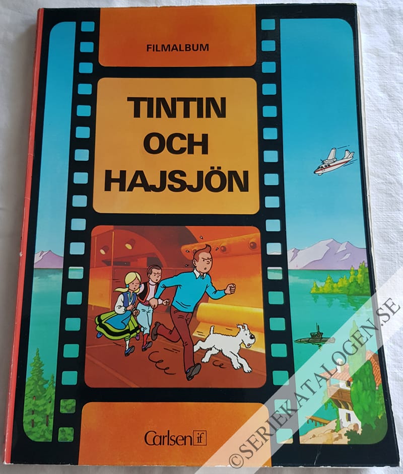 Framsida på Tintins äventyr Tintin och Hajsjön (1973)