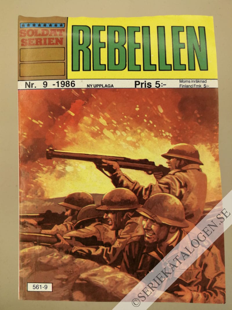 Framsida på Soldatserien #9 - Rebellen (1986)