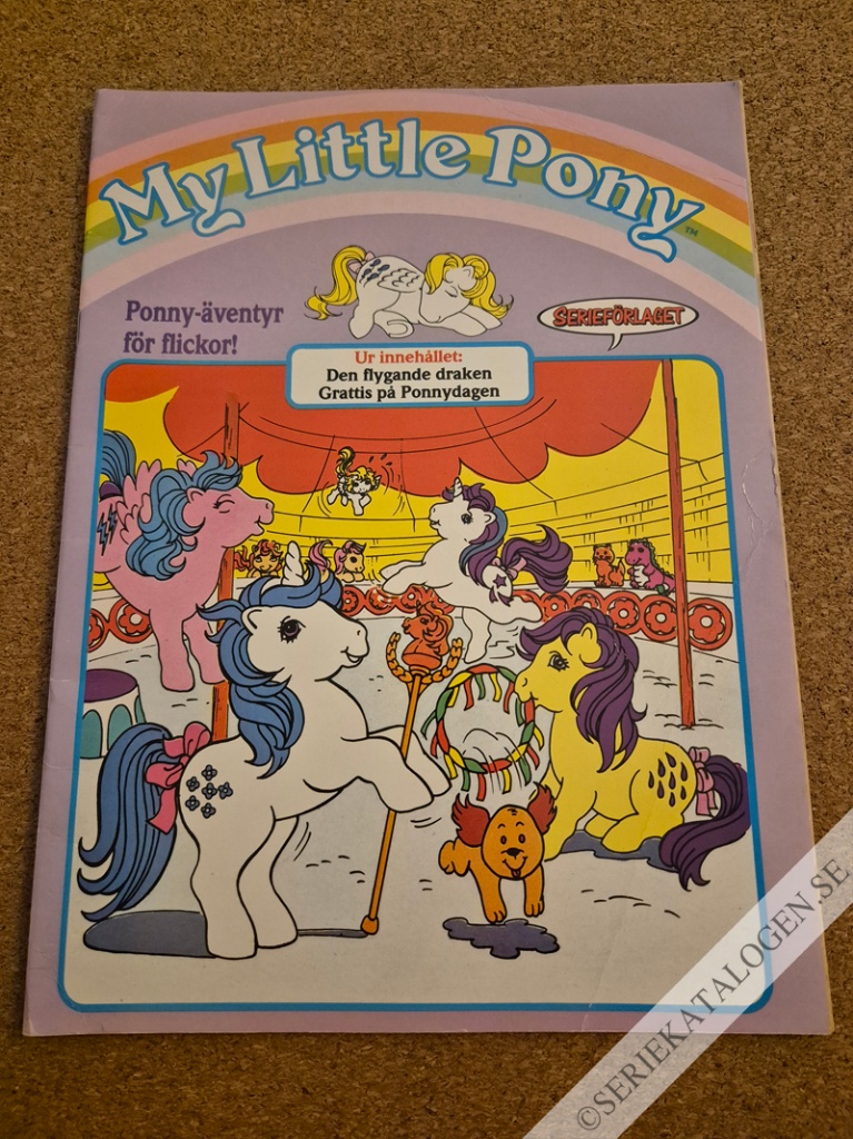 Framsida på My little pony Den flygande draken / Grattis på Ponnydagen (1987)