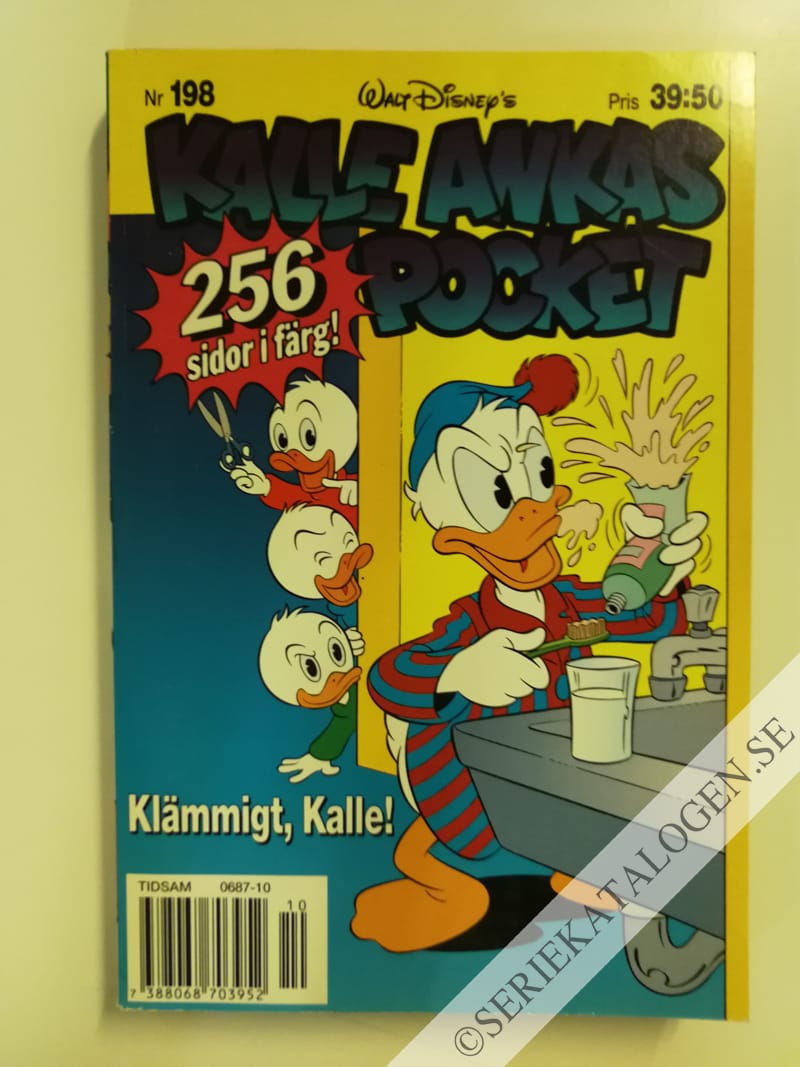 Framsida på Kalle Ankas pocket #198 - Klämmigt, Kalle! (1996)
