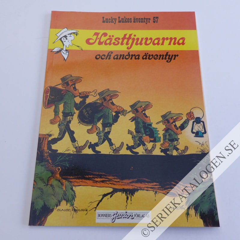 Framsida på Lucky Lukes äventyr #57 - Hästtjuvarna och andra äventyr (1988)
