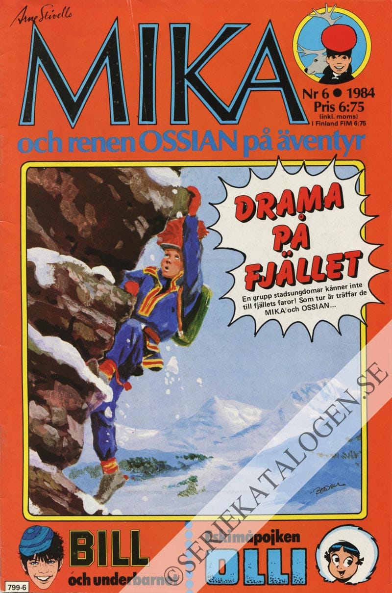 Framsida på Mika och renen Ossian på äventyr #6 (1984)