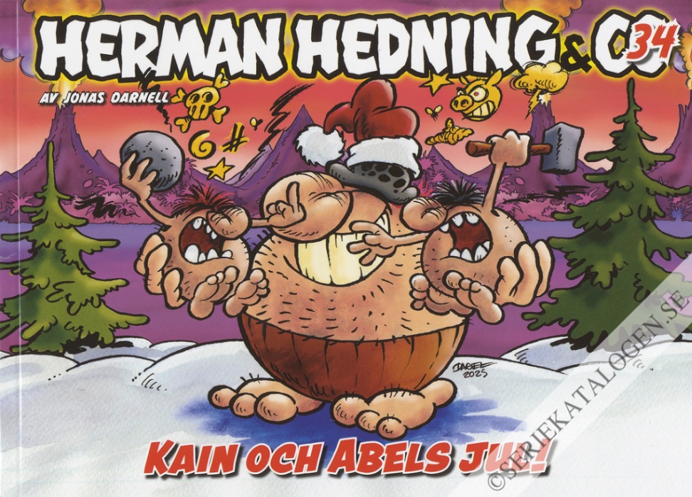 Framsida på Herman Hedning & co #34 - Kain och Abels jul! (2025)