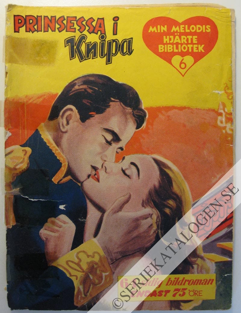 Framsida på Min melodis hjärtebibliotek Prinsessa i knipa (1953)