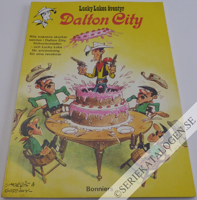 Framsida på Lucky Lukes äventyr Dalton City (1971)