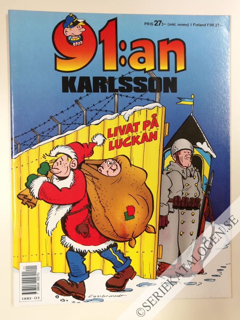 Framsida på 91:an Karlsson Livat på luckan (1989)